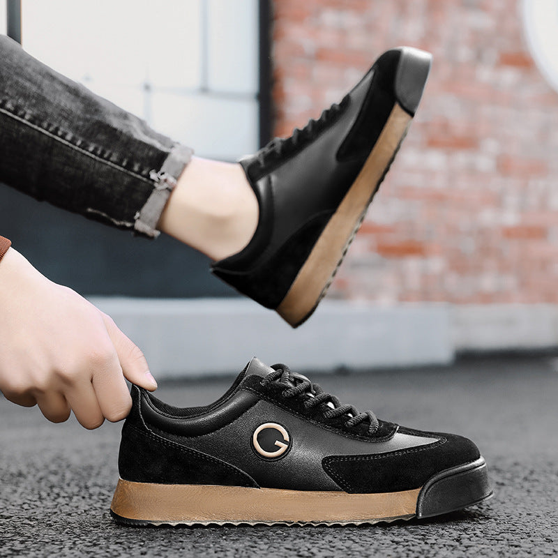 Ozone Diamond Men's Casual Leather Lace-Up Sneakers