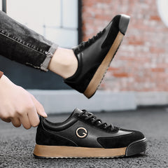 Ozone Diamond Men's Casual Leather Lace-Up Sneakers