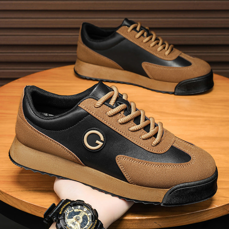 Ozone Diamond Men's Casual Leather Lace-Up Sneakers