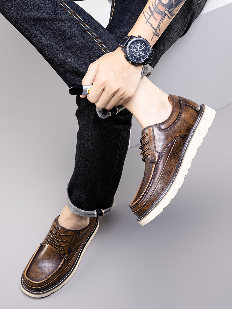 Vintage Leather Work Boots for Men