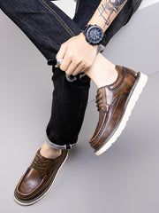 Vintage Leather Work Boots for Men